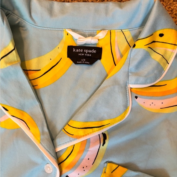 Kate Spade Banana Print Pajama Top | Size Small - Picture 4 of 5
